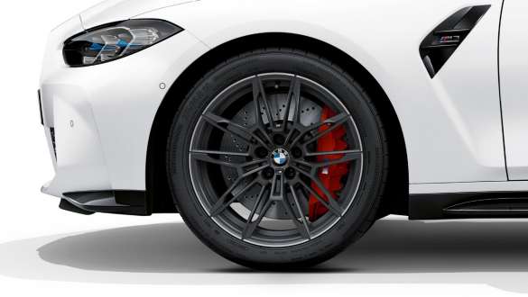19"/20" ковані диски 825 M у кольорі Orbit Grey matt BMW M3 Competition Седан G80 2020 BMW M3 Competition Седан G80 2020 ковані диски M Performance Double-Spoke 825 M у кольорі Orbit Grey matt, вид зблизька