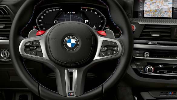 BMW X3 M Competition і BMW X3 M, кабіна BMW X3 M Competition і BMW X3 M, салон, кабіна, шкіряне кермо M, M Servotronic.