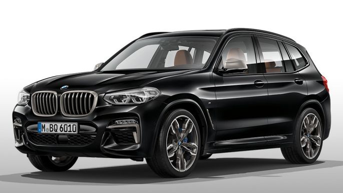 BMW X3 M40i та BMW X3 M40d, вид збоку. BMW X3 M40i та BMW X3 M40d у Black Sapphire металік, екстер’єр, вид збоку.