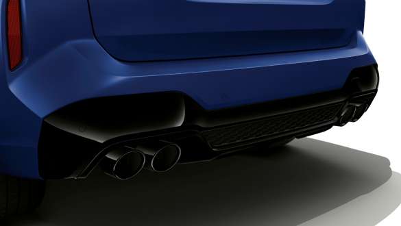 Вихлопна система M Sport BMW X3 M Competition F97 LCI Facelift 2021 BMW X3 M Competition F97 LCI Facelift 2021 кольорі Frozen Marina Bay Blue металік, вихлопна система M Sport, вид ззаду
