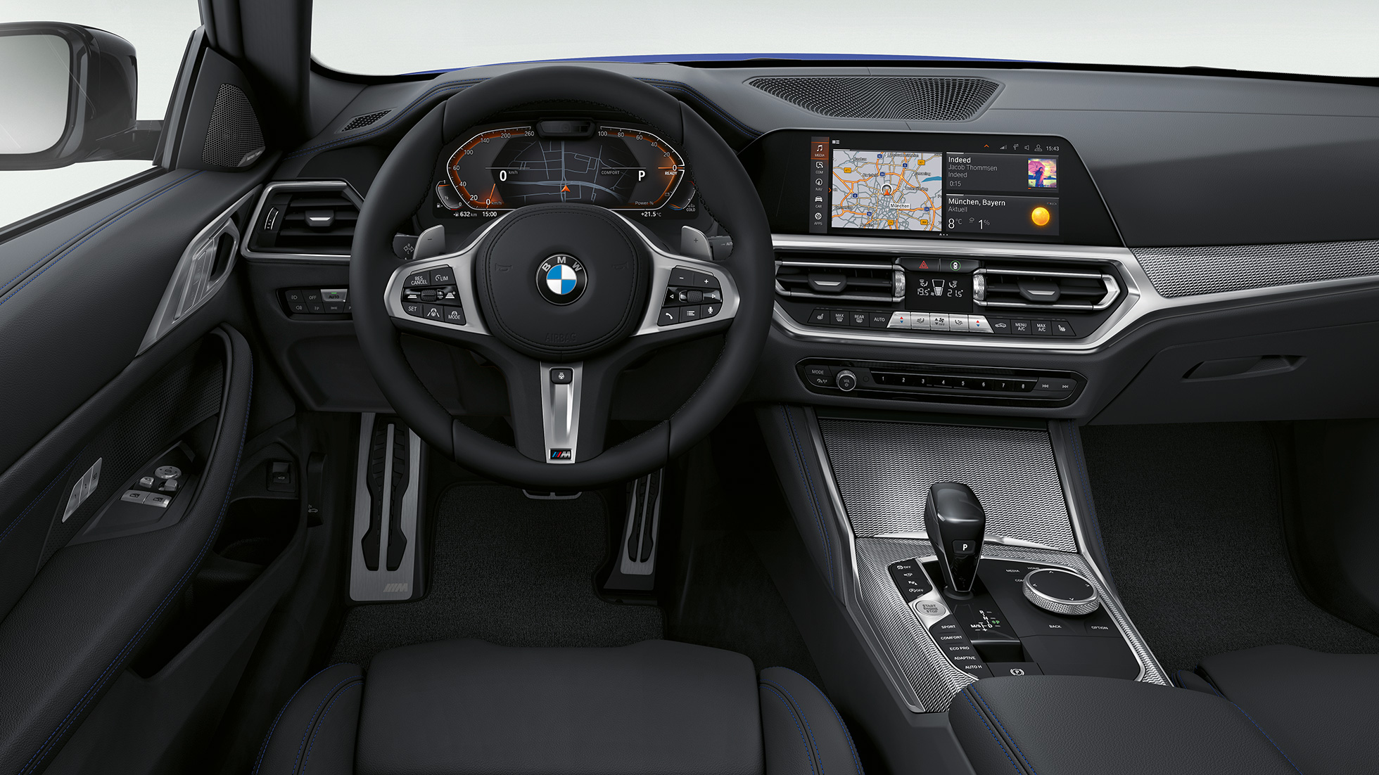 Оздоблення BMW 4 серії Coupé пакет M Sport G22 2020 Оздоблення з ексклюзивною шкіри BMW 4 серії Coupé G22 2020 пакет M Sport салон