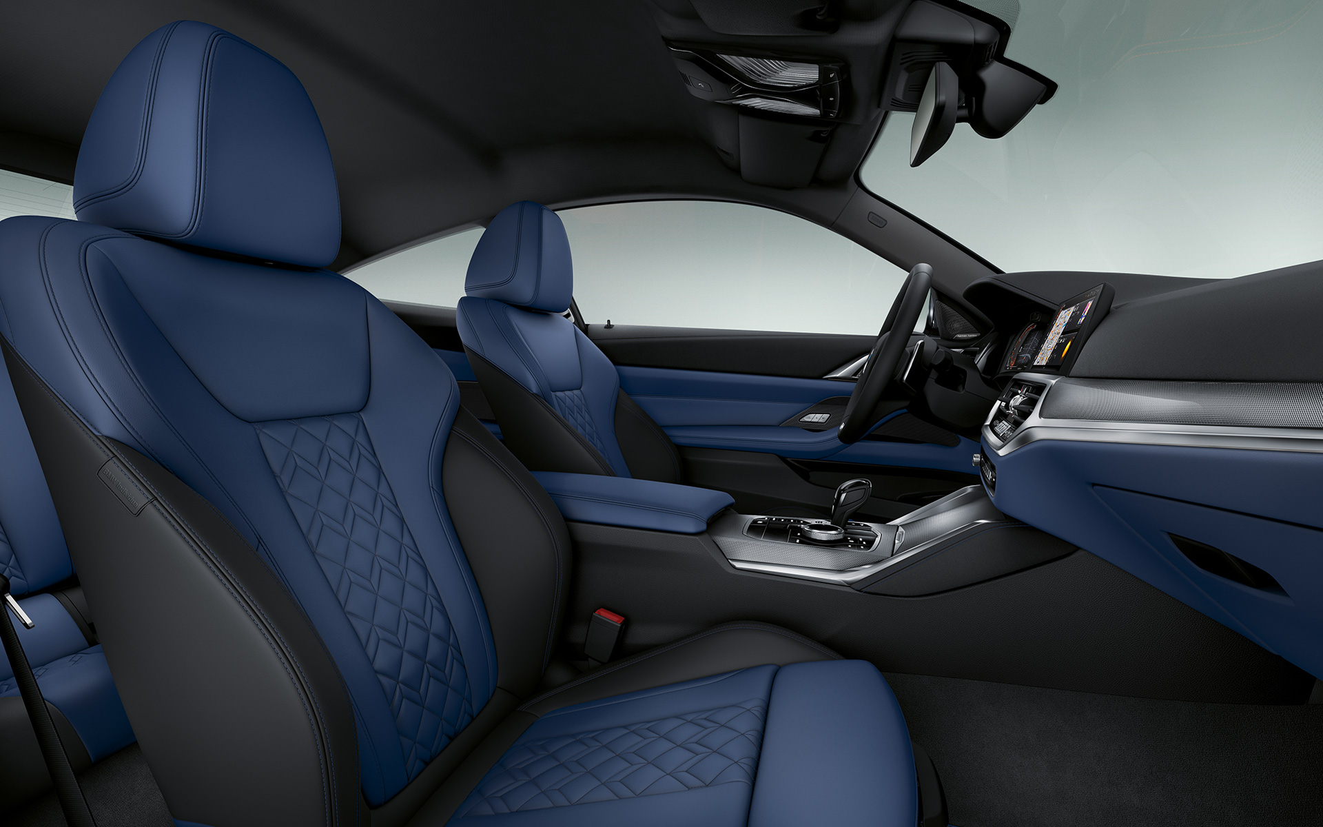 Розширене оздоблення шкірою BMW Individual 'Merino' у кольорі Fjord Blue/Black на BMW 4 серії Coupe Individual 2020 G22 Розширене оздоблення шкірою BMW Individual 'Merino' у кольорі Fjord Blue/Black на BMW 4 серії Coupe Individual 2020 G22