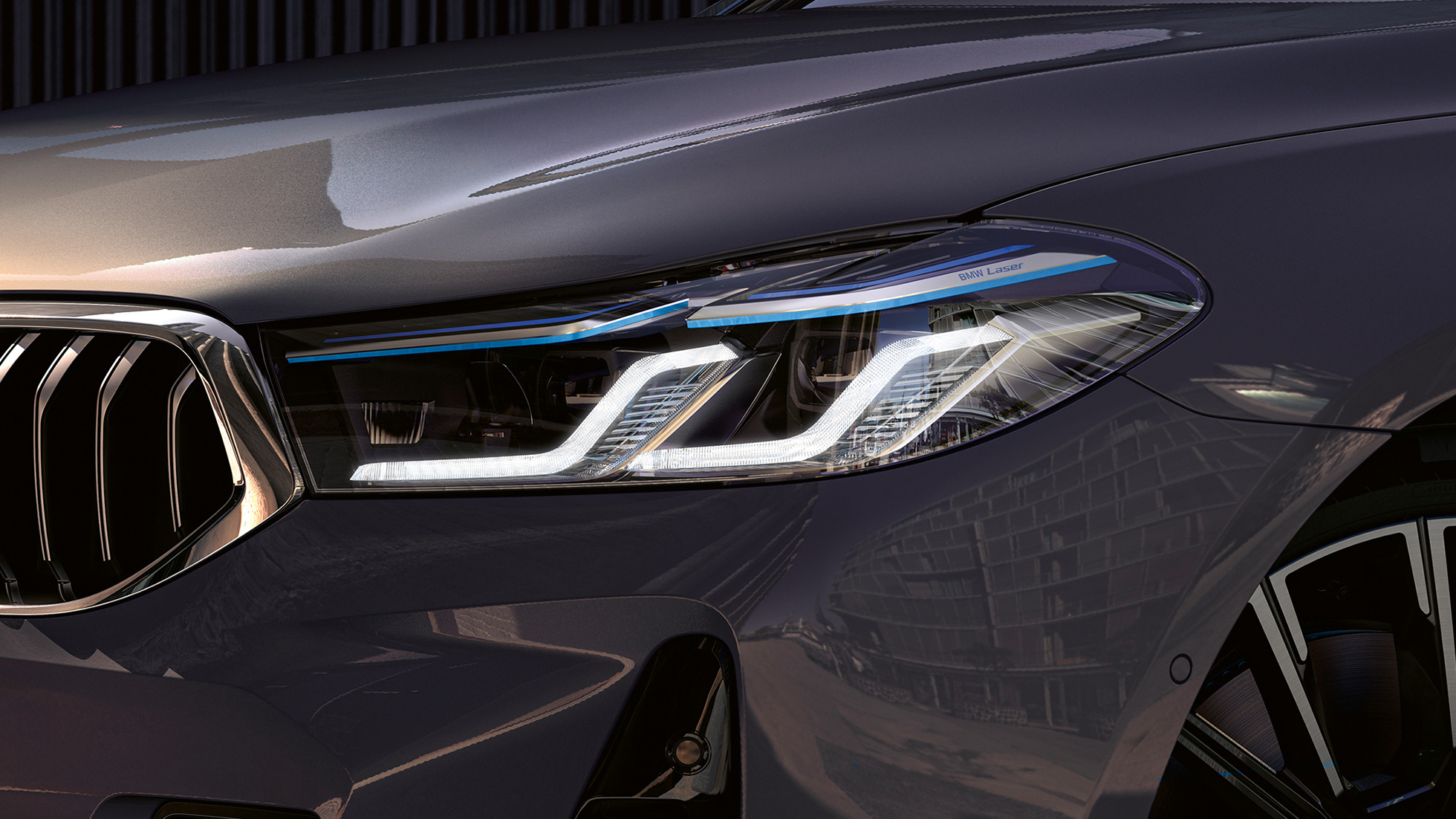 Фари BMW Laserlicht BMW 6 серії Gran Turismo G32 2020 Фари BMW Laserlicht BMW 6 серії Gran Turismo 640i xDrive G32 2020 Bernina Grey, крупний план спереду