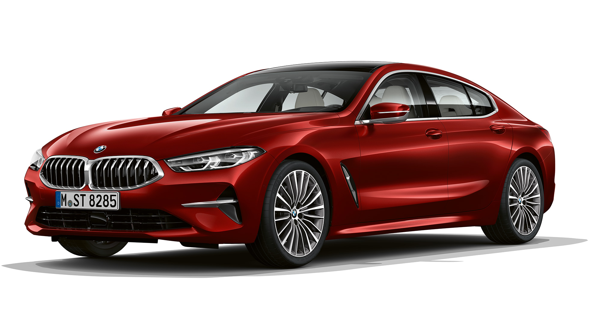 Базова модель вид спереду з поворотом в три чверті BMW 8 серії Gran Coupé, базова модель вид спереду з поворотом в три чверті