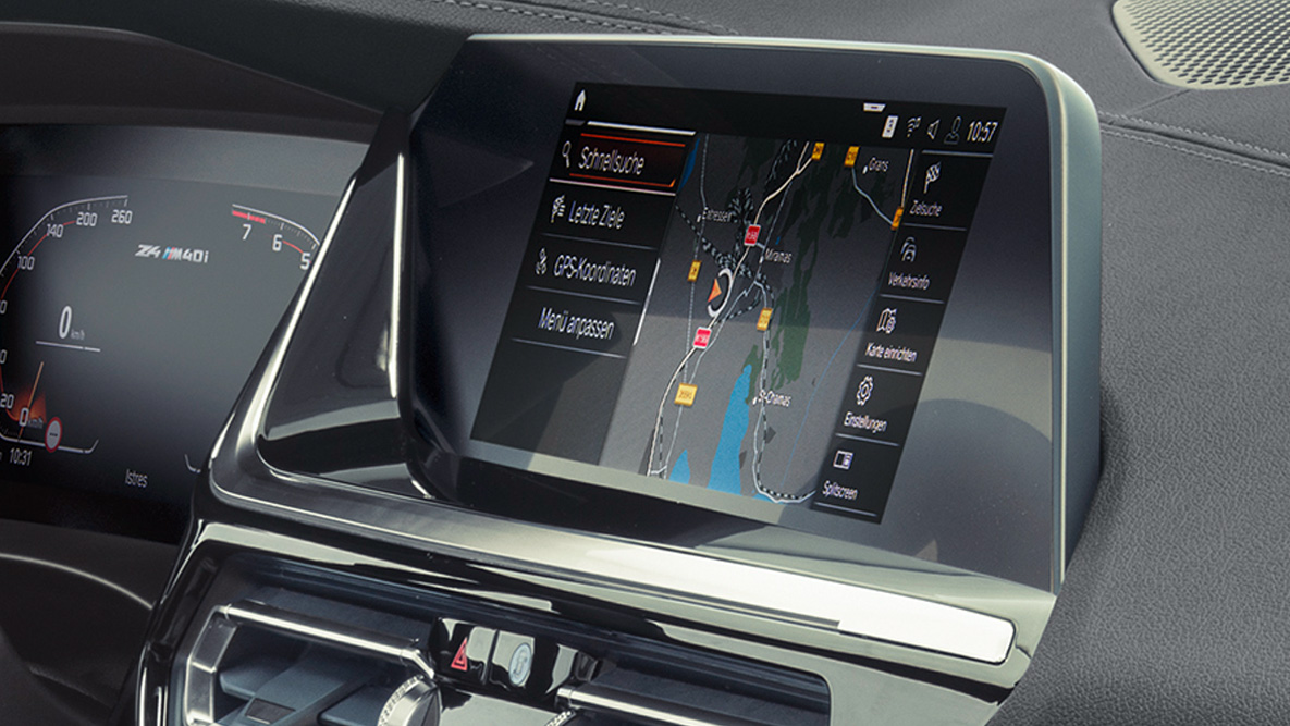 BMW Intelligent Personal Assistant BMW Z4 M40i Roadster G29 BMW Intelligent Personal Assistant BMW Z4 M40i Roadster G29 2019, дисплей керування