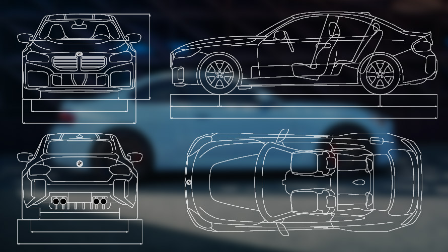 Автомобілі BMW M2 G87 G42 мотив екстер’єру Мотив екстер’єру автомобілів BMW M2 G87 G42