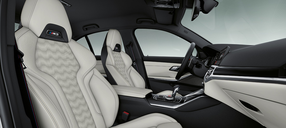 BMW шкіряна оббивка MerinoTartufo BMW M3 Седан 2020 G80 Інтер’єр BMW Individual шкіряна оббивка Merino Tartufo BMW M3 Седан G80 2020 інтер’єр