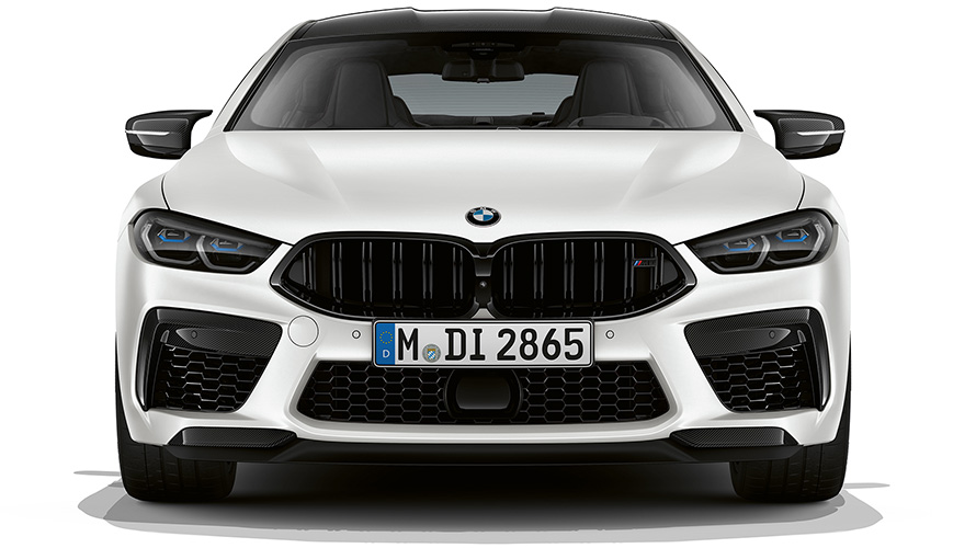 BMW M8 Competition Gran Coupe F93 LCI Facelift 2022 BMW Individual у кольорі Frozen Brilliant White metallic, вид спереду