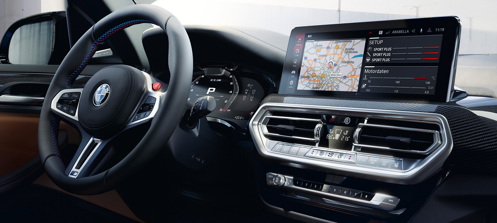 BMW X3 M Competition F97 LCI Facelift 2021, кокпіт, дисплей керування BMW X3 M Competition F97 LCI Facelift 2021, кокпіт, дисплей керування