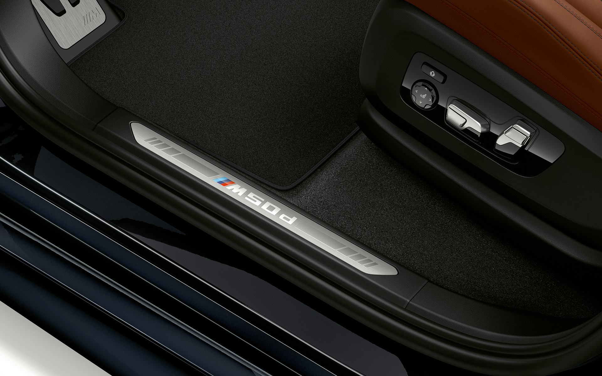 Декоративні накладки на пороги з написом «M» BMW X5 M50d G05 2018 SUV салон