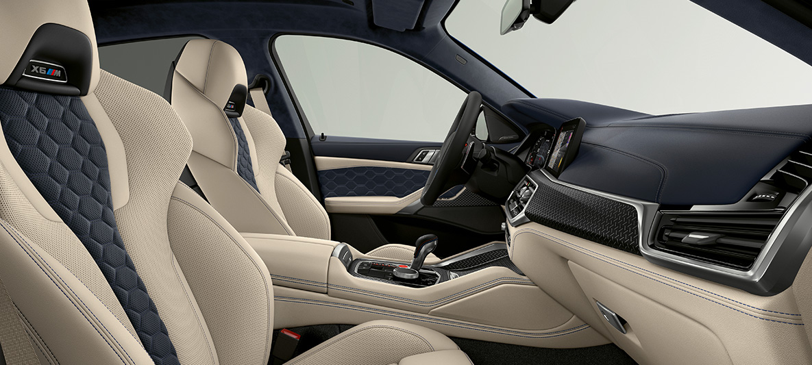 BMW X6 M Individual F96 SUV 2020 салон BMW X6 M Individual F96 SUV 2020 interior багатофункціональні сидіння М з позначенням X6 M