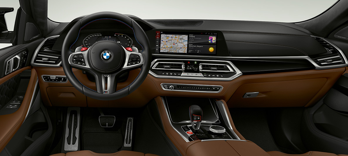 Шкіряне кермо BMW X6 M F96 Шкіряне кермо з контрастною стрічкою М BMW X6 M F96 2020 SUV салон