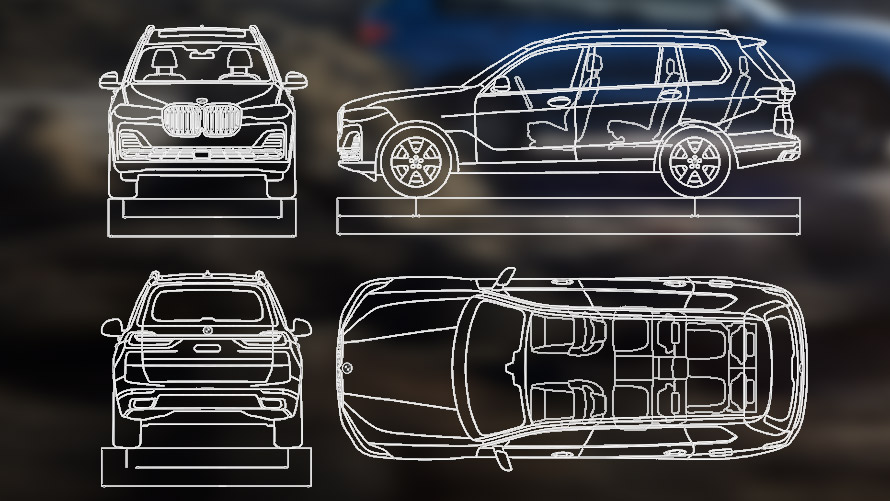 BMW X7 M60i xDrive G07 LCI ескіз технічних характеристик BMW X7 M60i xDrive G07 LCI ескіз технічних характеристик