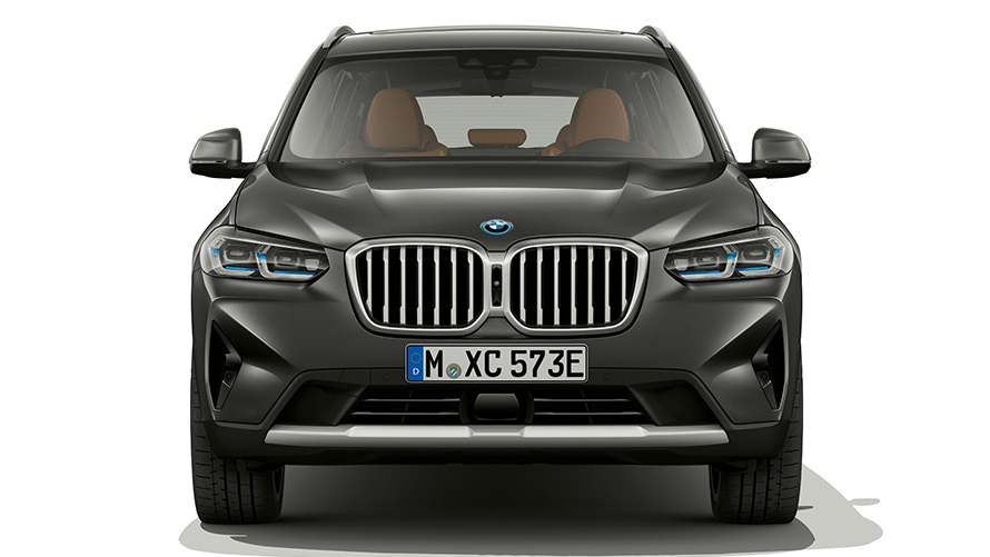 BMW X3 G01 в кольорі Sophisto Grey, передня частина 2021 BMW X3 G01 в кольорі Sophisto Grey, крупний план передньої частини 2021