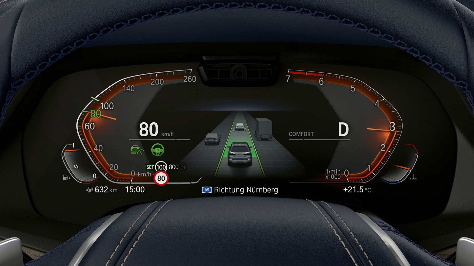 Driving Assitant Plus & Parking Assistant Plus Driving Assitant Plus & Parking Assistant Plus: приборная панель крупным планом
