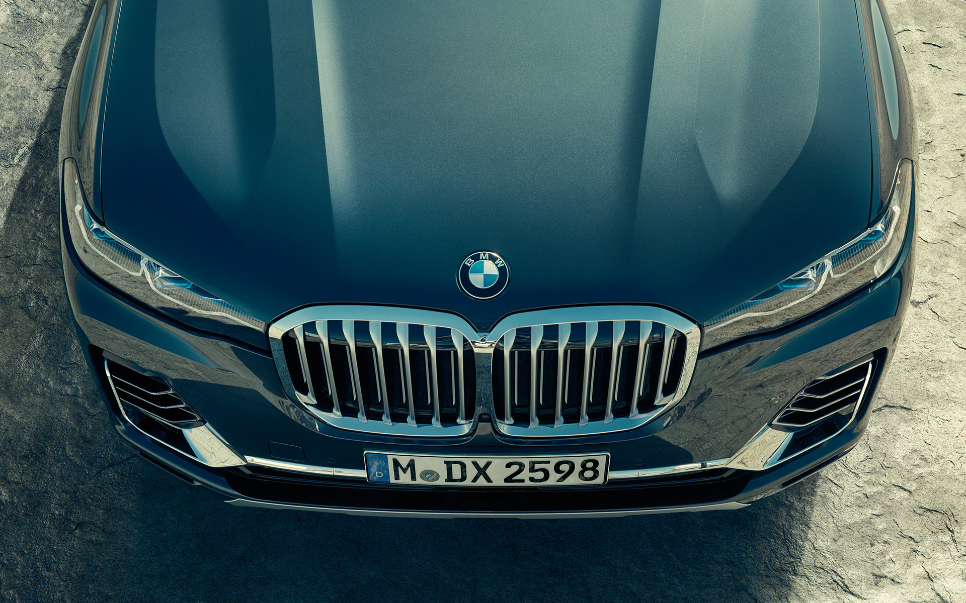 BMW X7 G07 2019, вид зверху на решітку радіатора BMW BMW X7 G07 2019, вид зверху на решітку радіатора BMW