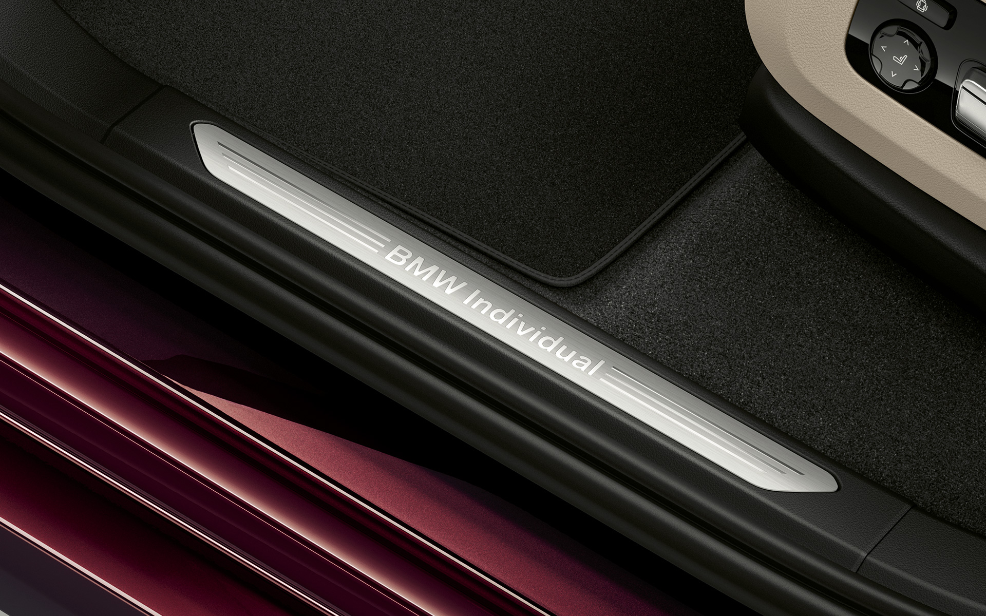 BMW X7 Individual G07 2019 ametrin metallic, підсвічувані пороги з позначенням BMW Individual BMW X7 Individual xDrive40i G07 2018 ametrin metallic, підсвічувані пороги з позначенням BMW Individual