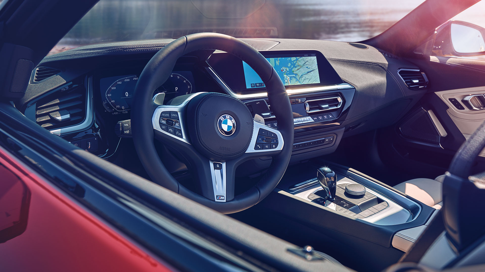 Кабина BMW Z4 Родстер Вид в кабине BMW Z4 Родстер