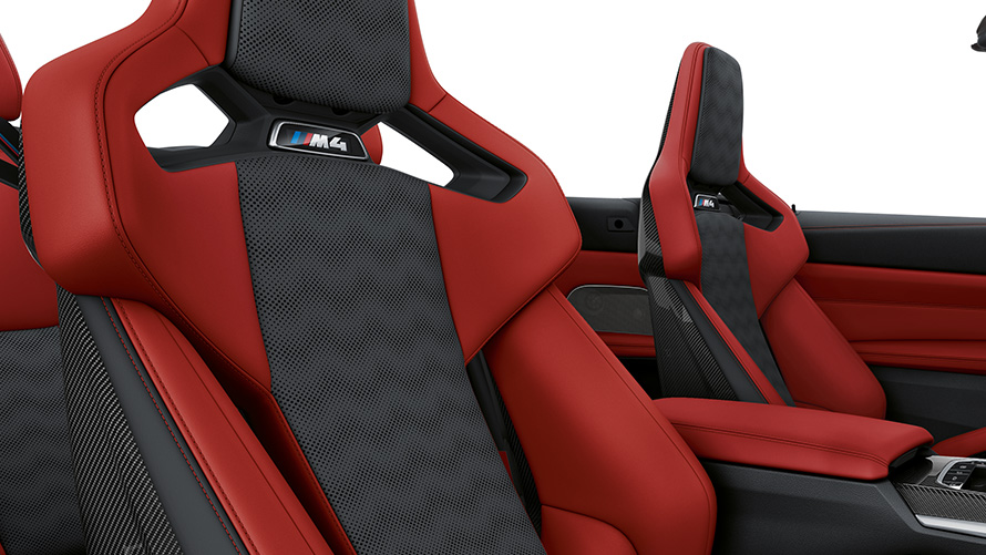 BMW M4 Cabrio G83 M Карбонові сидіння fiona red/black BMW M4 Cabrio G83 M Карбонові сидіння fiona red/black