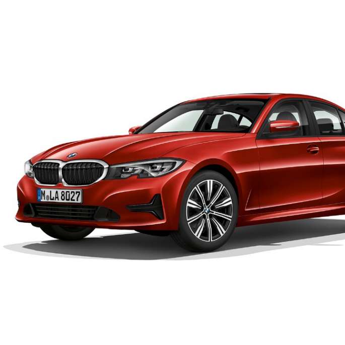 Боковий знімок седана BMW 3 серії, модель Advantage.